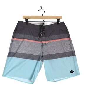 Rip Curl Men’s 32 Surf Craft Boardshorts Striped Colorblock Beach Swim Surf